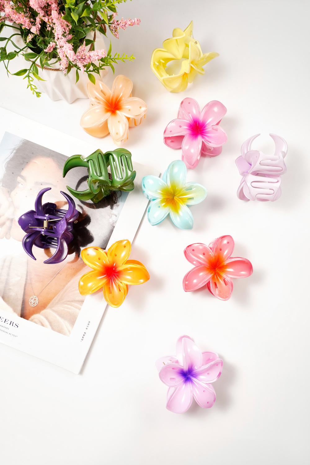 Barrette À Cheveux Fleur Dégradé Hawaii Love h5Image4