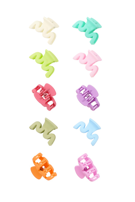 Set de pinces à cheveux basic zigzag - multi clair