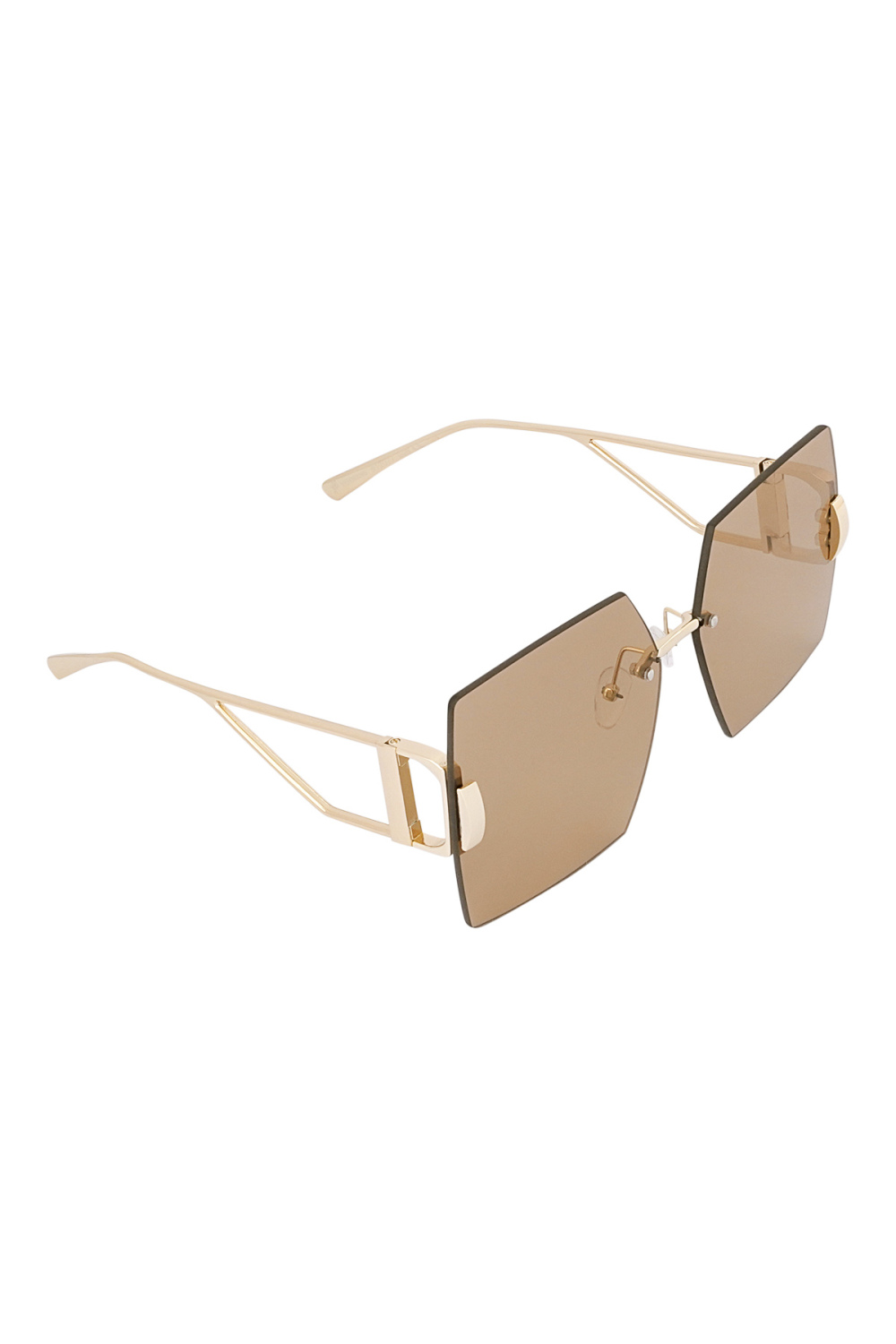 Lunettes De Soleil Carrées Sans Monture - Bleu/Rose  Image2