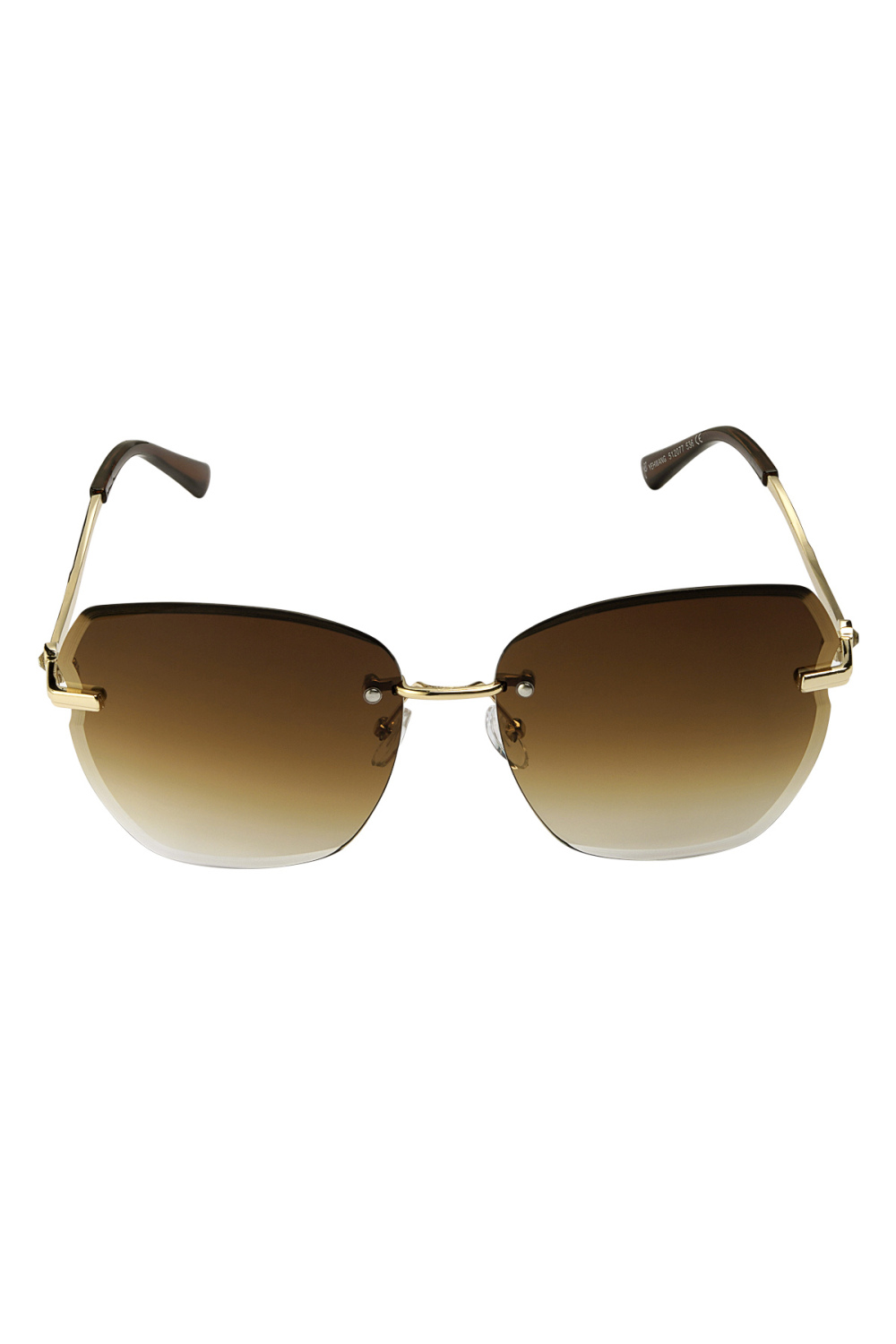 Lunettes De Soleil Tendance En Métal Doré - Marron Image5