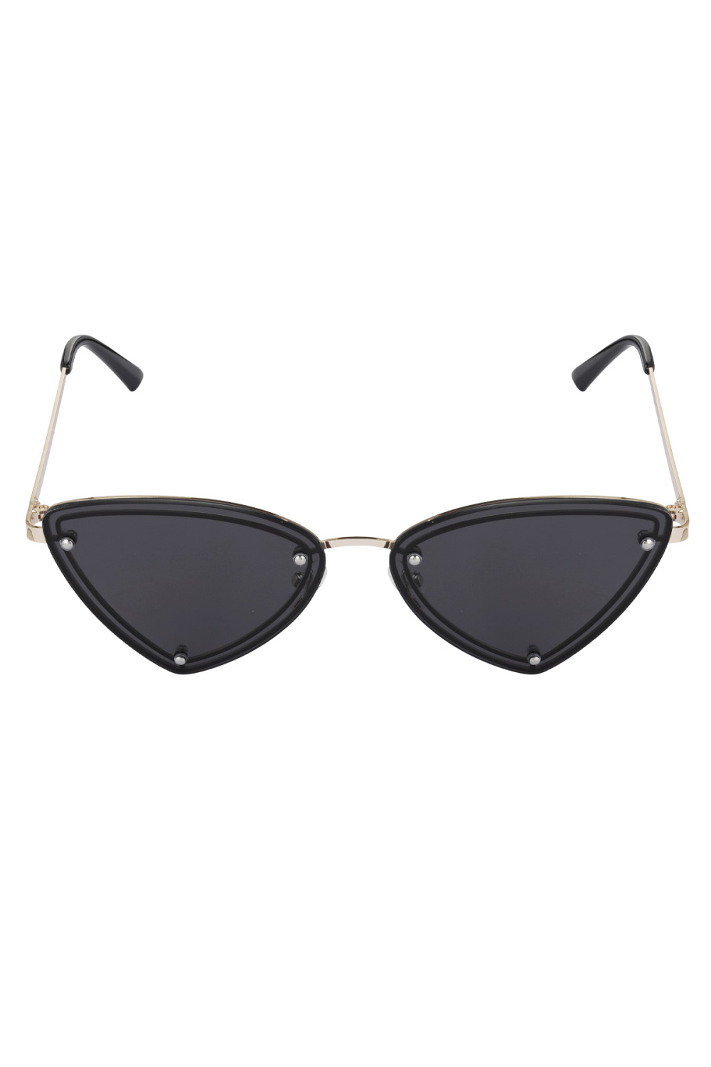 Lunettes De Soleil De Fête Rétro - Couleur Or Noir Image4