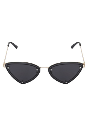 Lunettes De Soleil De Fête Rétro - Couleur Or Noir h5 Image4