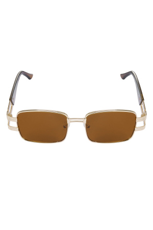 Lunettes De Soleil Simples En Métal Essentiel - Marron h5 Image4