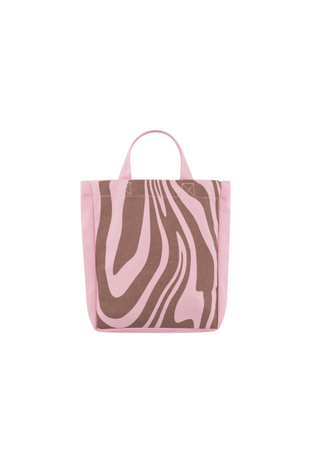 Petit sac en toile zèbre - rose marron