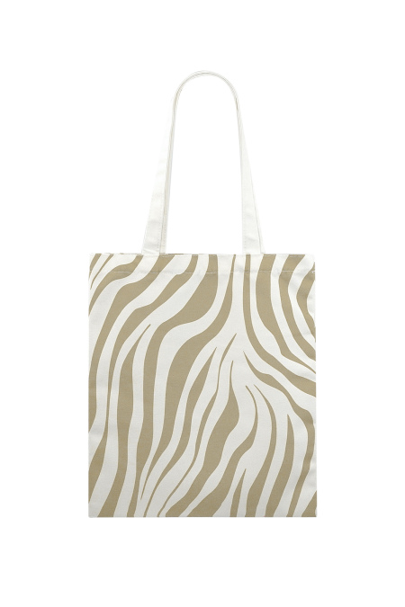 Cabas en toile imprimé zèbre