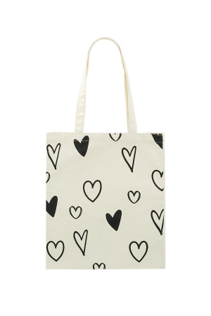 Cabas En Toile Coeurs h5 