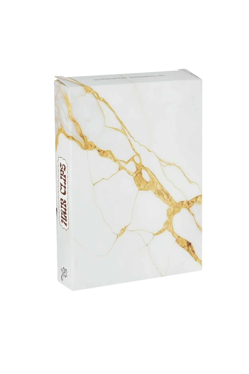 Boîte À Pinces À Cheveux Marbre - Argent Doré h5Image3