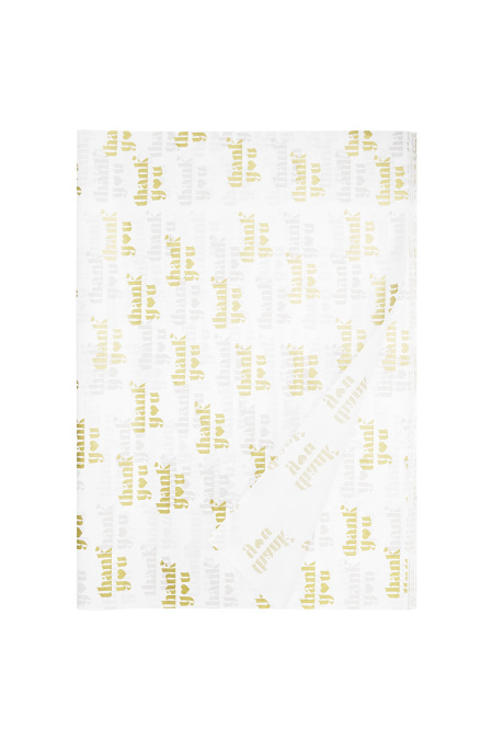 Papier de soie grand format « Merci » (100 pièces) – Blanc 