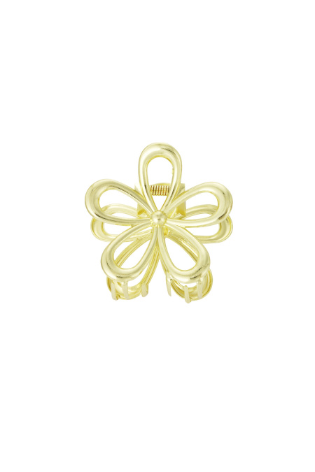 Barrette à cheveux flower power - doré