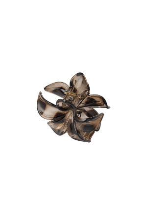 Pince À Cheveux À Motif De Fleurs Hawaïennes - Marron h5 Image4