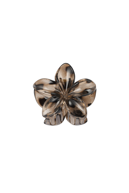Pince à cheveux à motif de fleurs hawaïennes - Marron