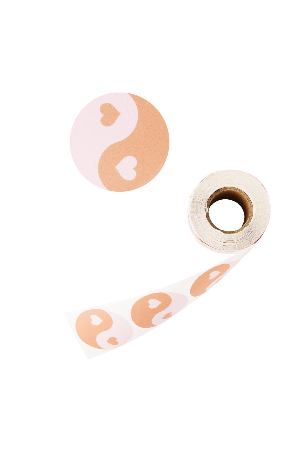 Stickers Yin Yang Coeur - Orange Rose