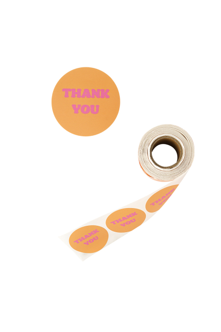 Stickers merci - Orange rose