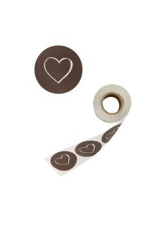 Autocollants Coeur - Marron h5 