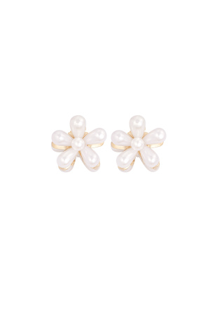 Barrette À Cheveux Fleur De Perle - Couleur Or Blanc h5