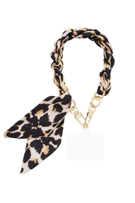 Cordon téléphonique coeur sauvage-Couleur beige doré