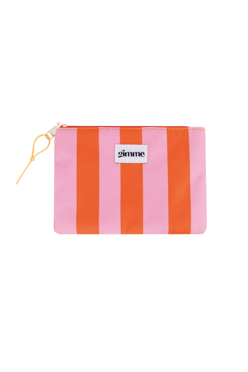 Trousse De Toilette Plate Grande Rayure - Rose Orangé