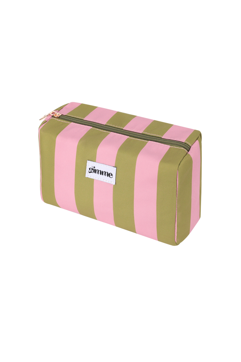Trousse De Maquillage Grandes Rayures - Rose Vert