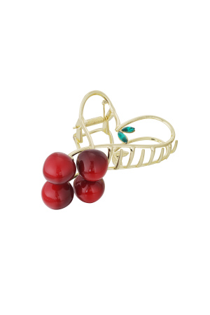Grande Pince À Cheveux Cerise - Couleur Dorée h5