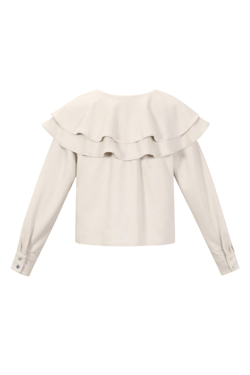 Woven Polyester Fiber Femme Blouse Elegant Ruffle Trim Image3