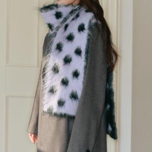 Écharpe D'Hiver Classique En Laine À Pois Pour Femme, 1 Pièce h5 Image3
