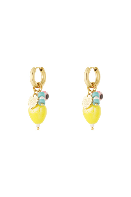 Boucles d'oreilles citron avec breloques