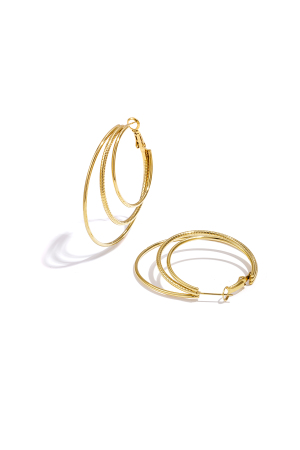 Boucles D'Oreilles Créoles Simples Superposées h5