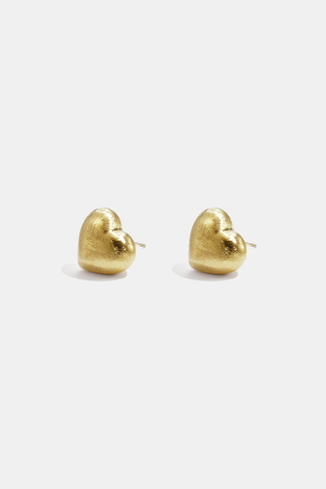 Boucles D'Oreilles Puces En Forme De Cœur Aux Contours Doux Et À L'Effet Mat h5 
