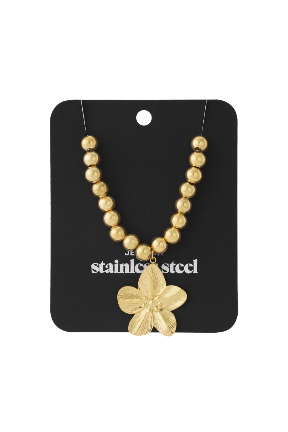 Collier De Perles Creuses De 8 Mm Avec Une Fleur Image4