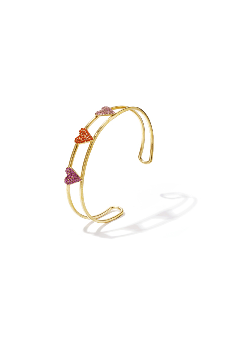 Bracelet orné de cœurs en strass