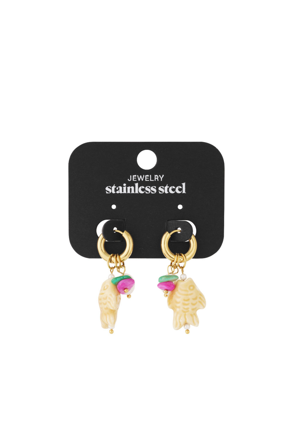 Boucles D'Oreilles Poisson Et 2 Perles h5Image4