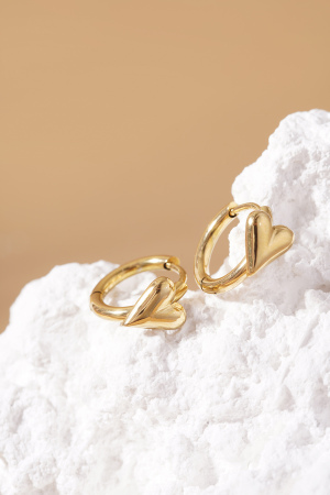 Boucles D'Oreilles Créoles Avec Mini Cœur h5 Image4