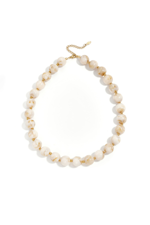 Collier De Perles Dorées De 135 Mm h5 