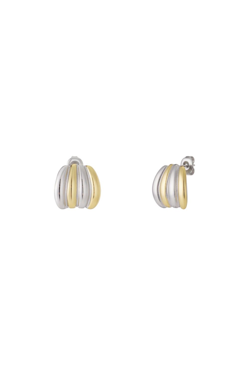 Boucles D'Oreilles Fusion Argent Doré 