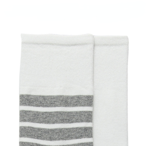 1 Paire De Chaussettes Mi-Mollet En Coton Rayé Pour Femme h5 Image6