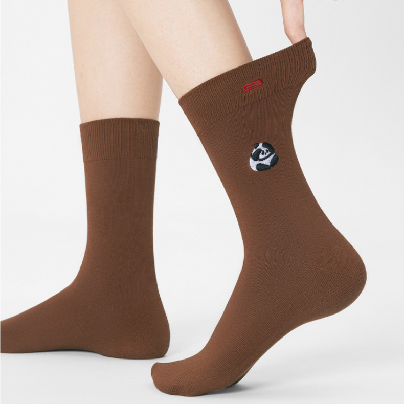 1 Paire De Chaussettes Mi-Mollet Simples En Coton Brodées Avec Dessin Animé h5Image5