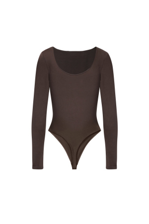 Body Moulant En Nylon Tricoté Basique Couleur Unie h5 Image2