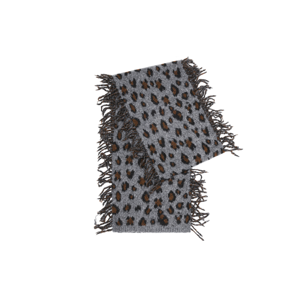 Écharpe D'Hiver En Laine À Pompons Imprimé Léopard Pour Femme, 1 Pièce Image5
