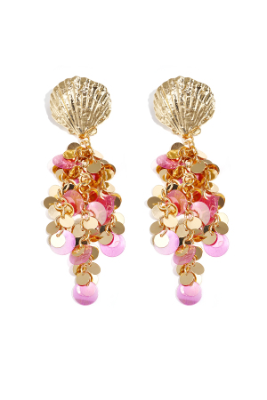 Boucles D'Oreilles Coquillage Avec Paillettes Pendantes h5 Image5