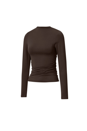 Pull En Nylon Tricoté Femme Manches Longues Basique Couleur Unie h5 Image2