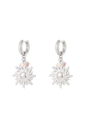 Boucles D'Oreilles Pendantes En Acier Inoxydable, Série Soleil/Lune, Décontractée, Simple Et Quotidienne, Bijoux Pour Femmes h5 Image3