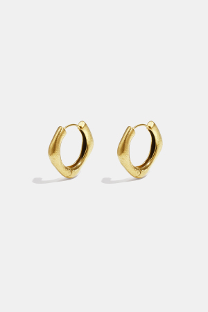 Boucles D'Oreilles Créoles Aux Bords Arrondis Et De Forme Carrée h5 