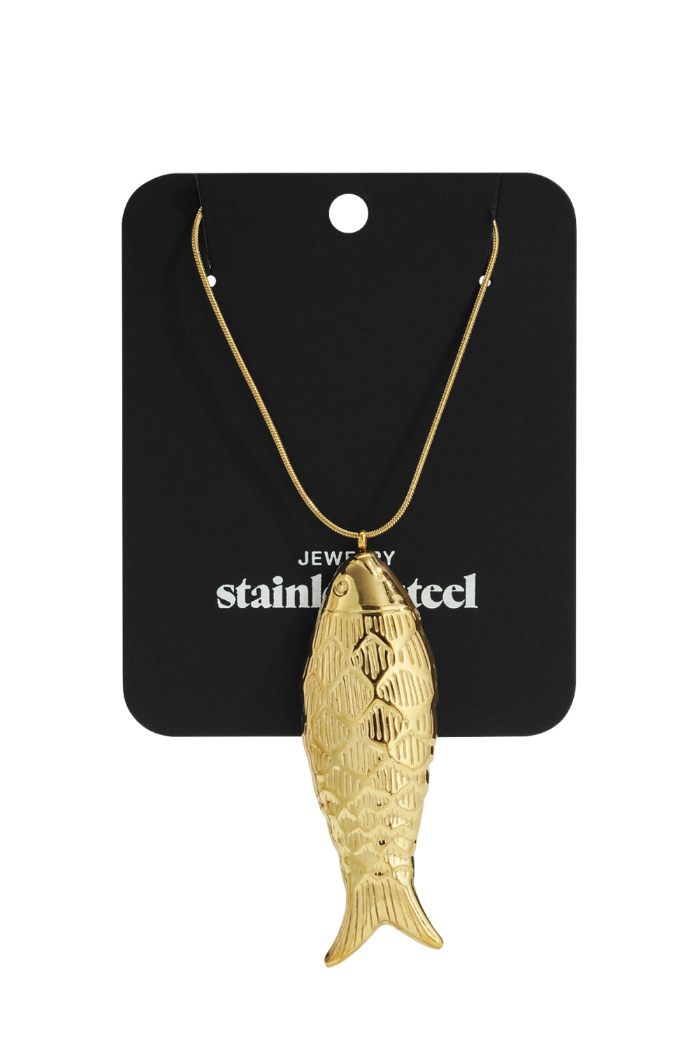 Colliers Longs En Acier Inoxydable, Style Poisson, Décontracté, Quotidien, Simple, Bijoux Pour Femmes Image5
