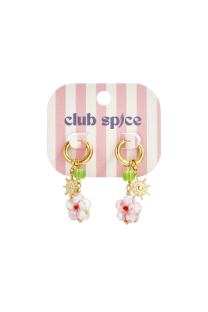 Boucles D'Oreilles Avec Pendentifs Perlés Et Breloque Soleil h5 Image5
