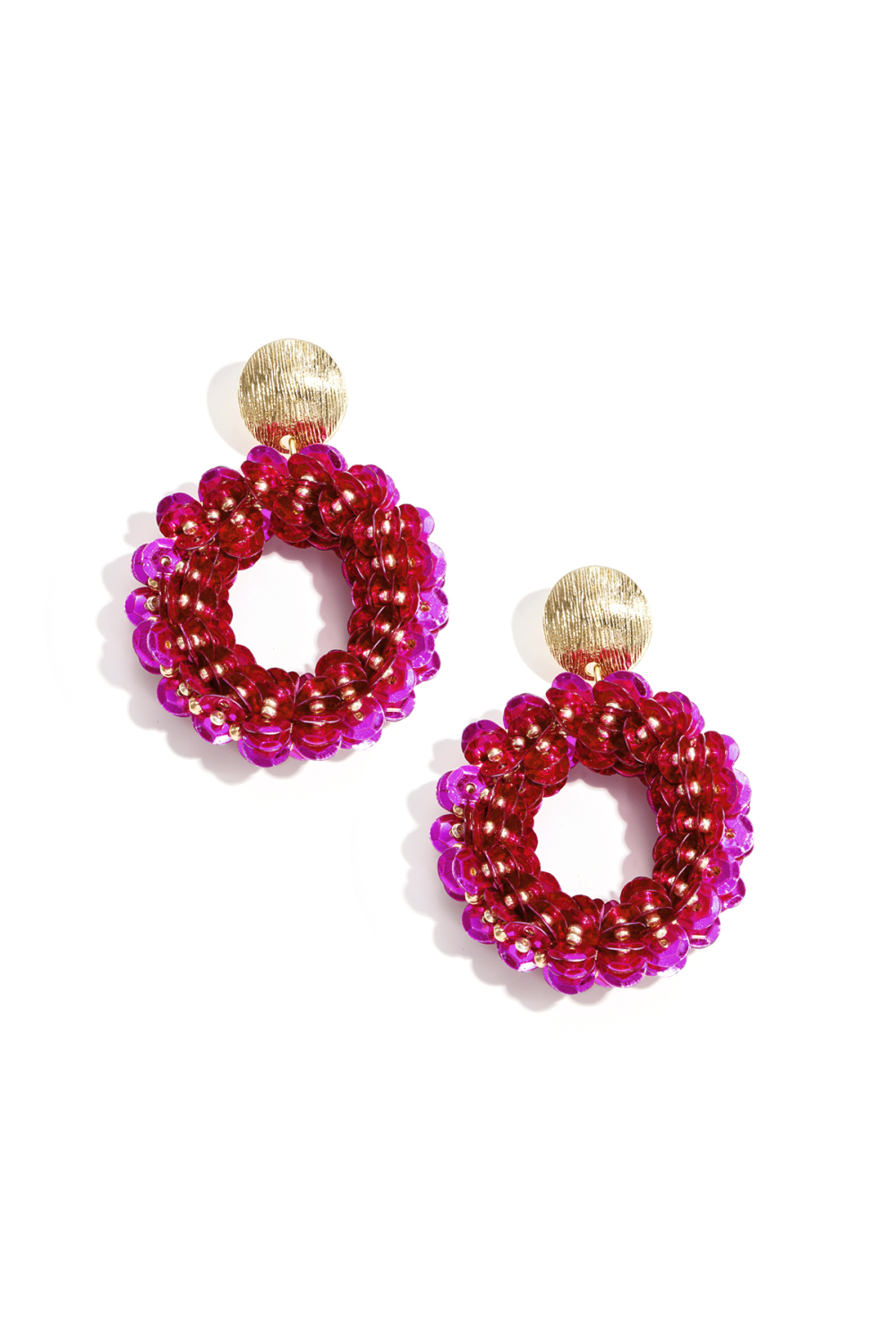 Boucles D'Oreilles Rondes À Sequins 