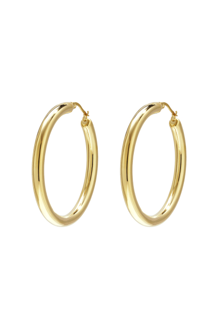 Boucles d'oreilles créoles en acier inoxydable, style décontracté et simple, collection femme