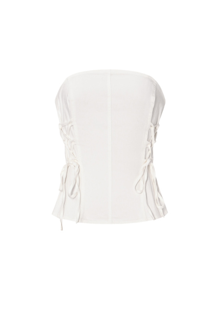 Coton Tissé Haut en Jean Femme Élégant Couleur Unie Printemps/Été 2