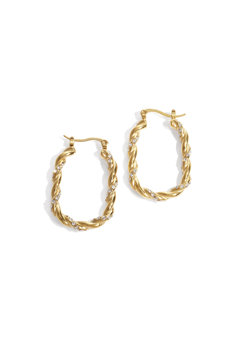 Boucles D'Oreilles Créoles Torsadées Scintillantes 