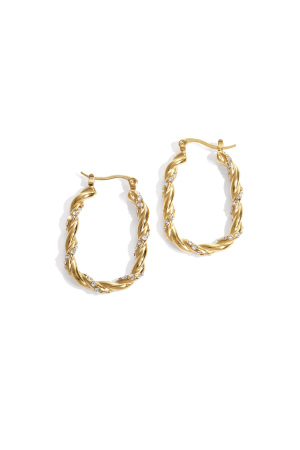 Boucles D'Oreilles Créoles Torsadées Scintillantes h5 
