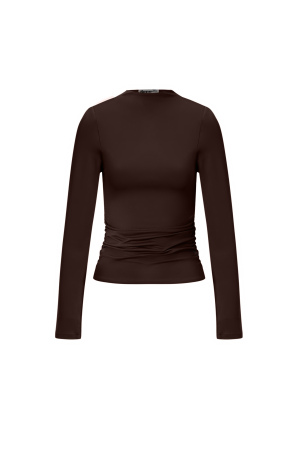 Pull En Nylon Tricoté Femme Manches Longues Basique Couleur Unie h5 